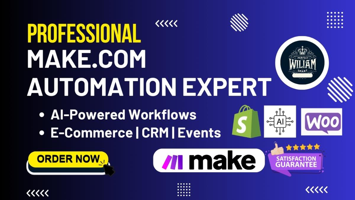I will build your Make.com AI-driven eCommerce CRM & Event Automation Pipeline with Zapier