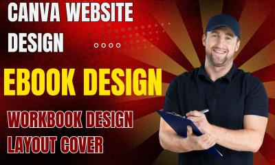 I will canva ebook design canva workbook design canav website, landing page