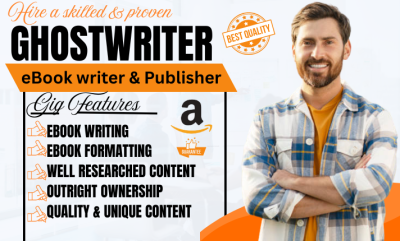 I will do fiction book ghostwriter, romance ghostwriter, self help ebook ghostwriter
