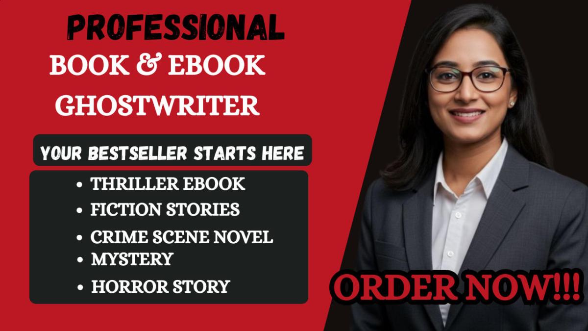 I Will Ghostwrite Fiction, Thriller, Horror Story, Crime eBook for Amazon KDP Publishing