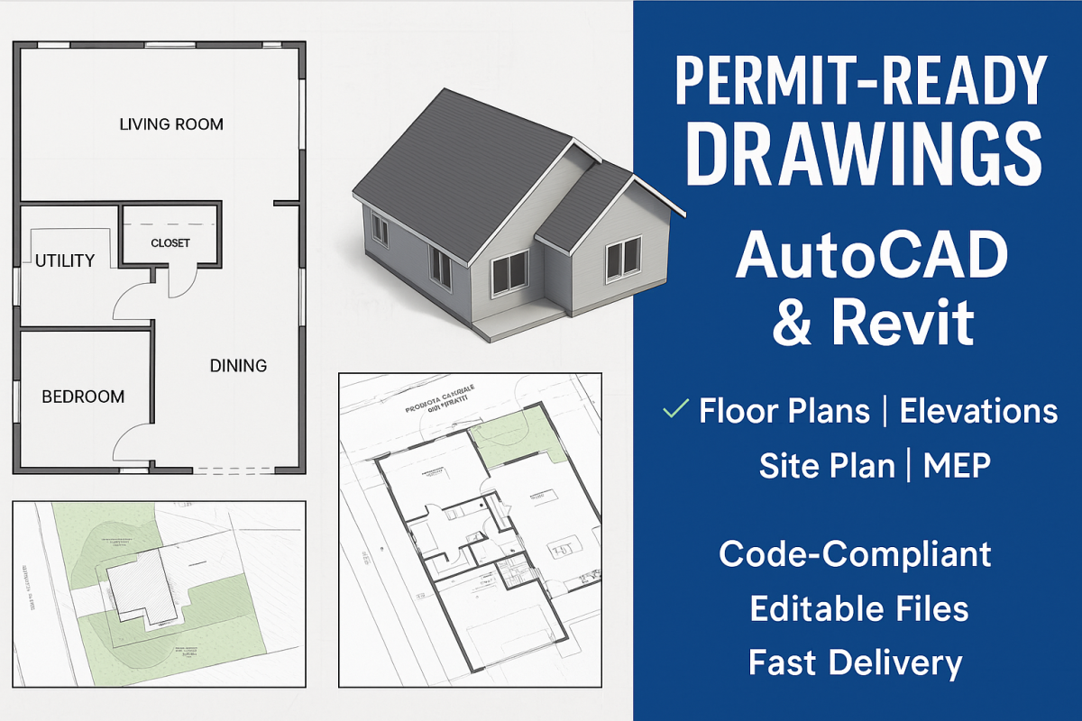 I will do architectural permit drawing set in AutoCAD and Revit