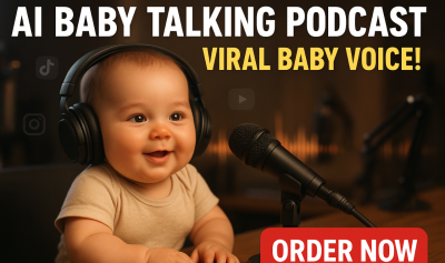 I will create AI Baby Talking Podcast Your Lookalike Baby Viral AI Baby Music Baby Chef