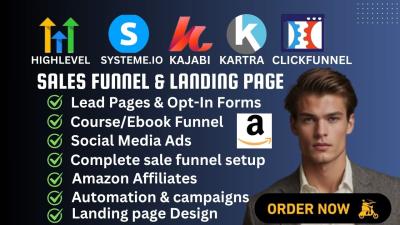 Landing Page Sales Funnel in Systeme.io, ClickFunnels, GoHighLevel, Kajabi, Kartra
