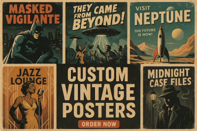 Retro Vintage Comic Poster Event Horror Movie Wall Art Deco