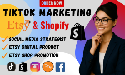 I will be your Etsy, TikTok Marketing VA for Shopify and Print on Demand Setup
