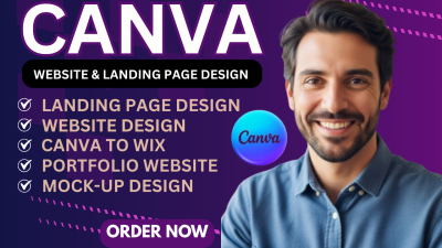 I will design a stunning website or landing page for your brand using Canva