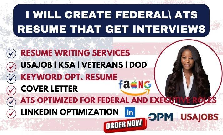 I will write a professional federal resume for USAJOBS ECQ, CV, Resume, Cover Letter
