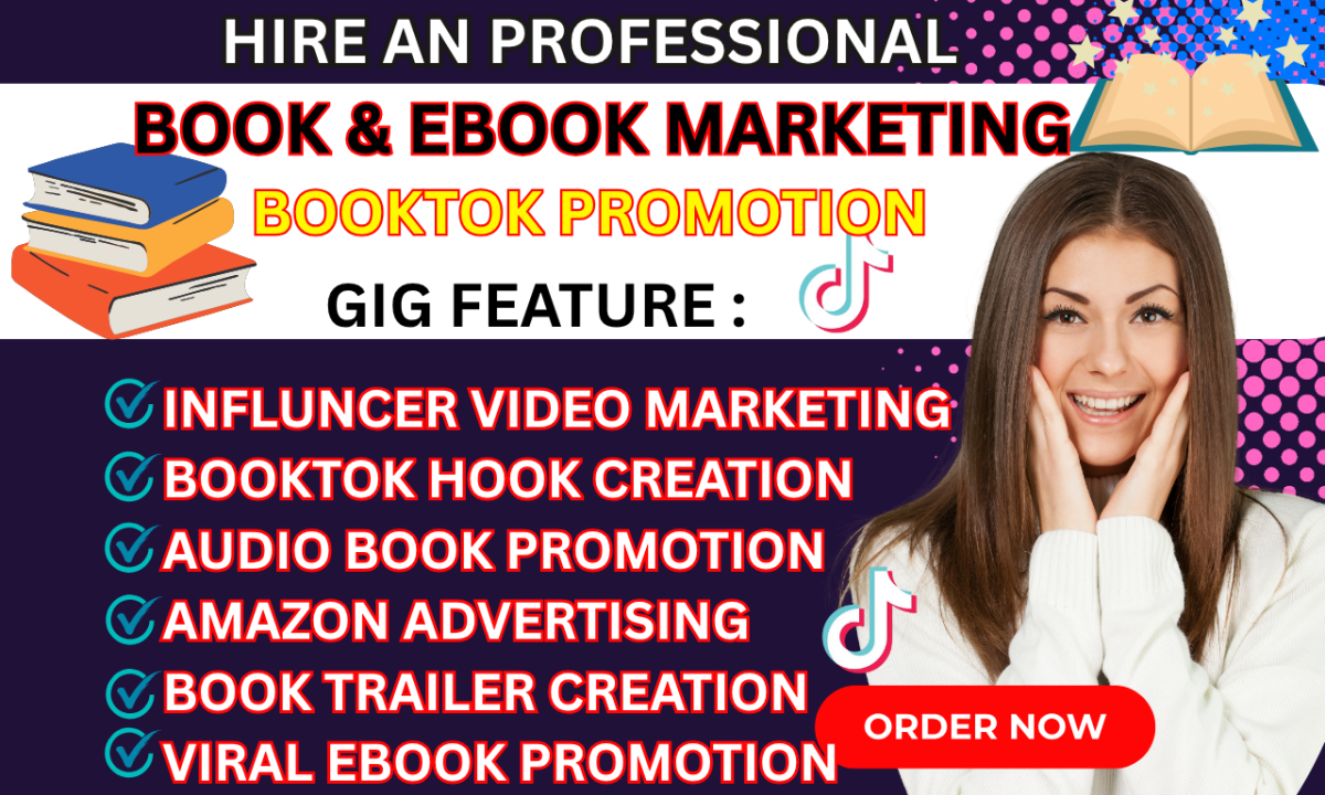 I will promote BookTok rank viral influencer video TikTok ebook marketing book trailer