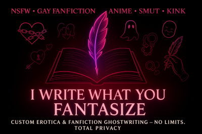 I will ghostwrite erotic anime fanfiction or steamy LGBTQ kink stories