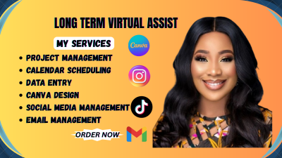 I Will Be Long Term Personal Administrative Executive Virtual Assistant for Social Media