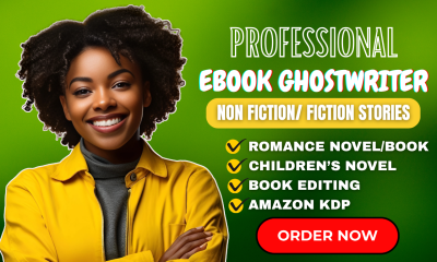I will ghostwrite best selling books, ebook writer, amazon kindle book, book writer