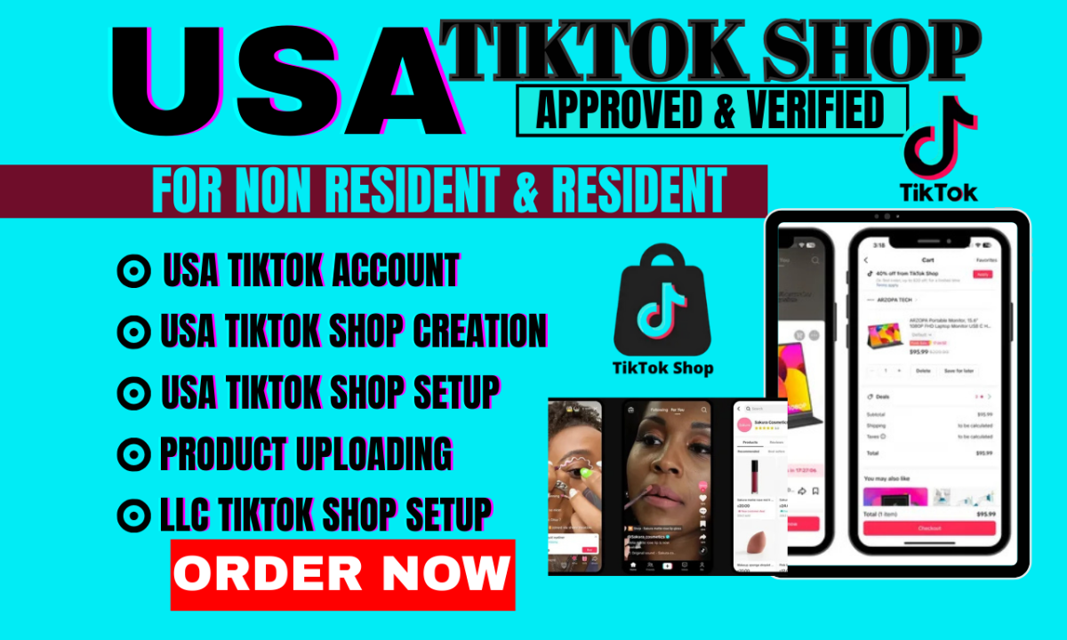 I will setup USA TikTok Account & TikTok Shop, LLC Registration for Residents & Non-Residents