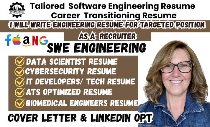 I will write professional resume writing, software engineering resume, IT, tech resumes