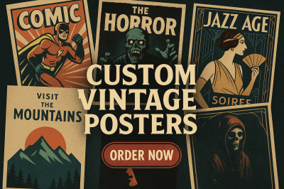 Retro Vintage Comic Poster Event Horror Movie Wall Art Deco