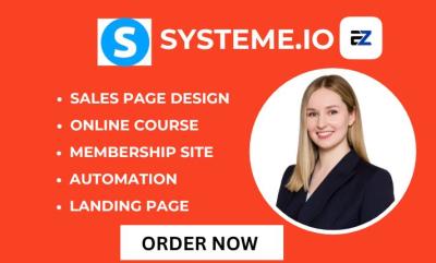 I will design EzyCourse website, Thinkific, Unbounce Landing Page, Showit, Systeme.io