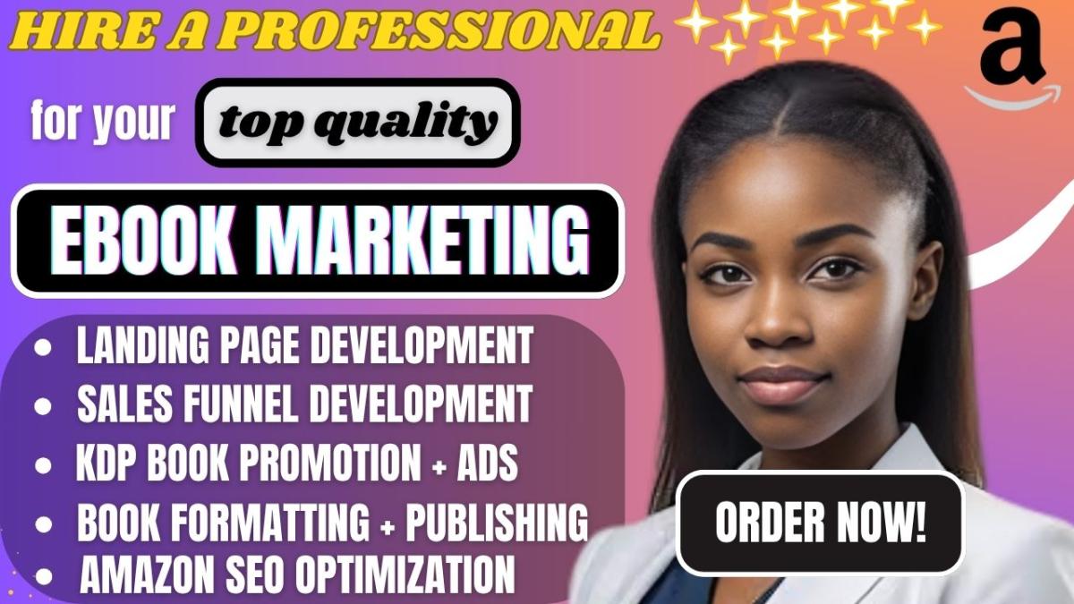 I will do ebook landing page, do ebook marketing sales funnel and do ebook promotion