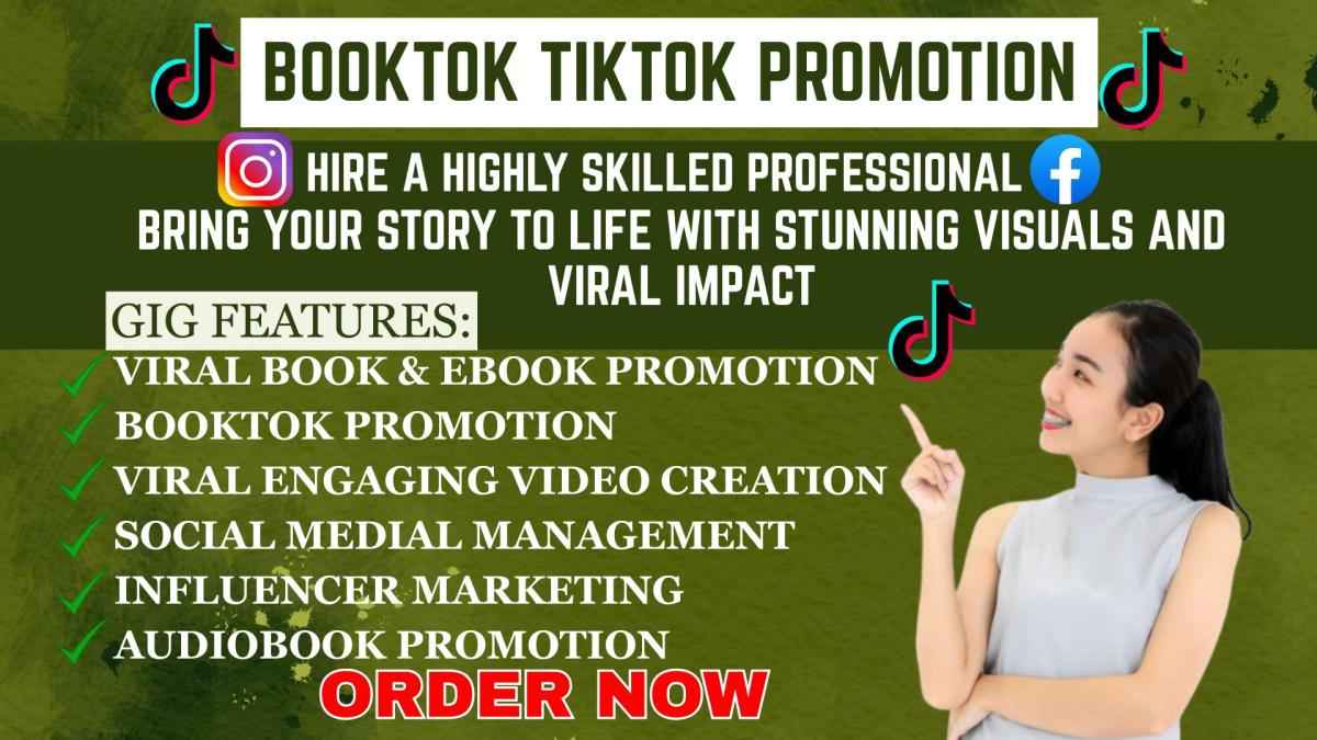 I will promote BookTok viral rank book on TikTok BookTok marketing influencer video KDP