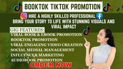 I will promote BookTok viral rank book on TikTok BookTok marketing influencer video KDP