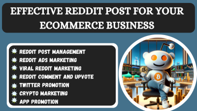 I will reddit post management for ecommerce business website ai app iptv saas crypto