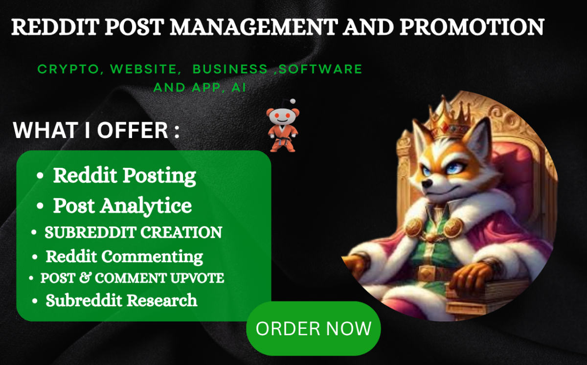 I will do Reddit post for Amazon website, IPTV, crypto, eCommerce, AI app, business, product