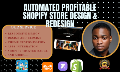 I will revamp and build a high converting automated Shopify store for dropshipping