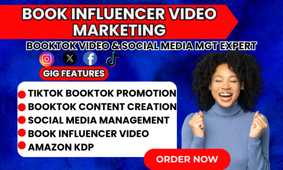 I will do TikTok BookTok Video Promotion Influencer Video KDP Ads Book Ebook Marketing