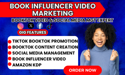 I will do TikTok BookTok Video Promotion Influencer Video KDP Ads Book Ebook Marketing