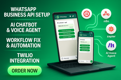 I will WhatsApp Chatbot Business API Chatbot Setup Automation AI Agent ManyChat N8n
