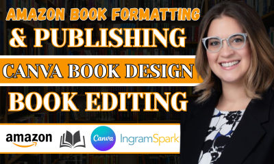 I will proofread, Canva book design, formatting ebook, Amazon KDP book publishing