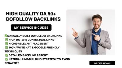 I will do high DA White Hat SEO Backlinks Dofollow Contextual Link Building