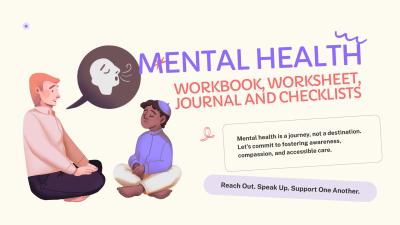 I will design printable mental health worksheet, checklist workbook, journals for kids