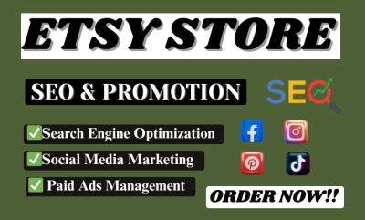 I will organic Etsy shop promotion, Etsy SEO strategy, Etsy traffic, Etsy sales