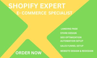I will design Shopify store, redesign Shopify website & optimize dropshipping store