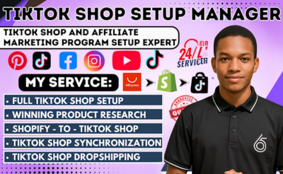 I will fix Tik Tok Shop setup, Tik Tok Shop dropshipping, TikTok ads, marketing manager