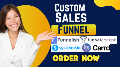 I will build sales funnels on Carrd, Systeme.io, Funnelish, FunnelCockpit, ConvertKit