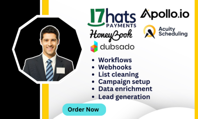 I will set up HoneyBook, Dubsado CRM, Automation Workflow, 17hats, and Acuity Scheduling