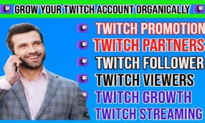 I will Twitch channel Twitch Partner Twitch Followers Twitch Affiliate Twitch Viewers