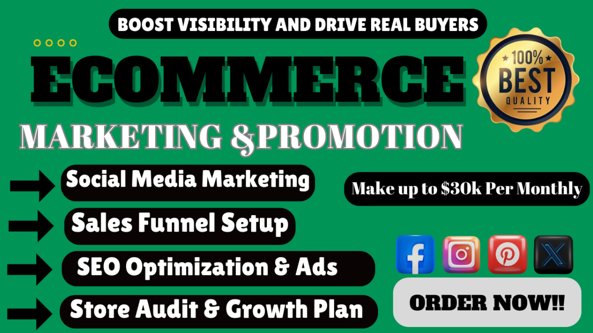 I Will Do Etsy Promotion, eBay Promotion, Shopify Marketing to Boost Traffic & Sales