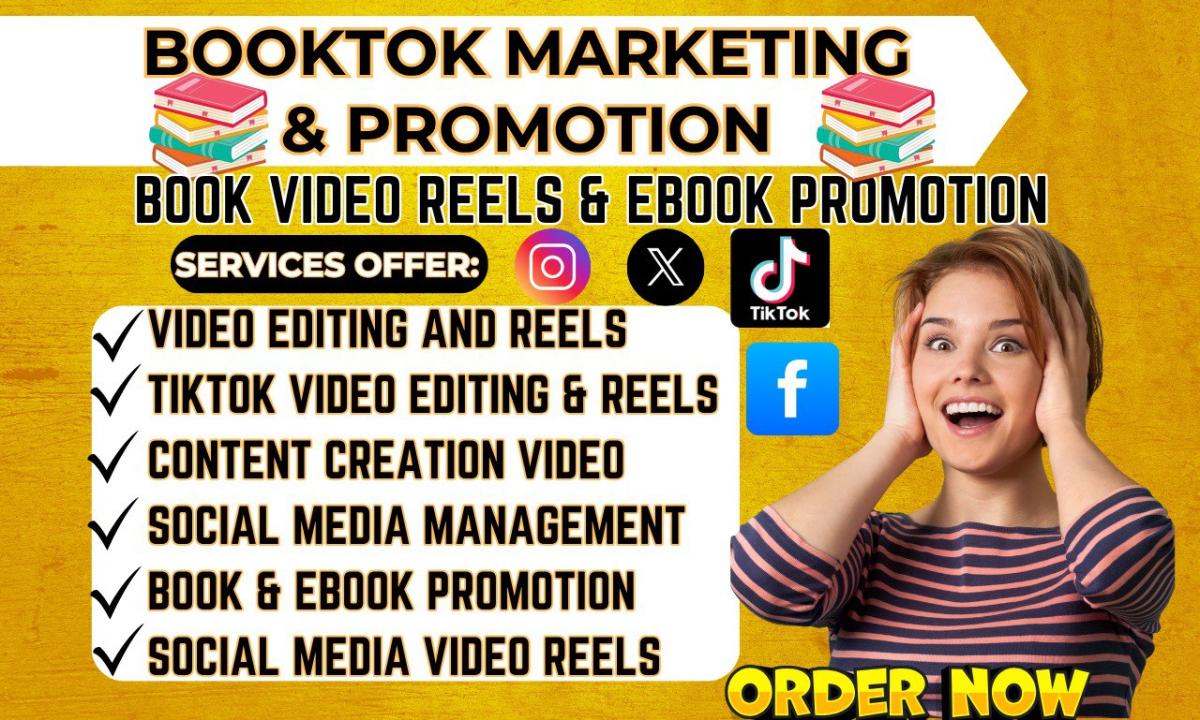 I will do BookTok Promotion Amazon KDP TikTok BookTok Video Reels Book Ebook Marketing