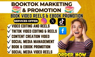 I will do BookTok Promotion Amazon KDP TikTok BookTok Video Reels Book Ebook Marketing
