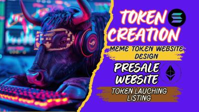 I will create Solana memecoin website, token listing, CoinMarketCap listing, ICO, and presale