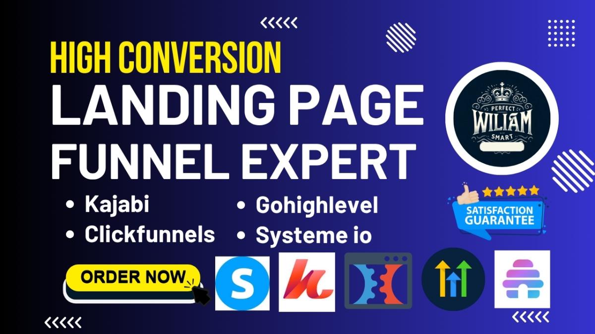 I will Kajabi, ClickFunnels, GoHighLevel, Systeme.io, Beehiiv, Wix Landing Page & Funnel Expert