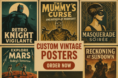 Retro Vintage Comic Poster Event Horror Movie Wall Art Deco