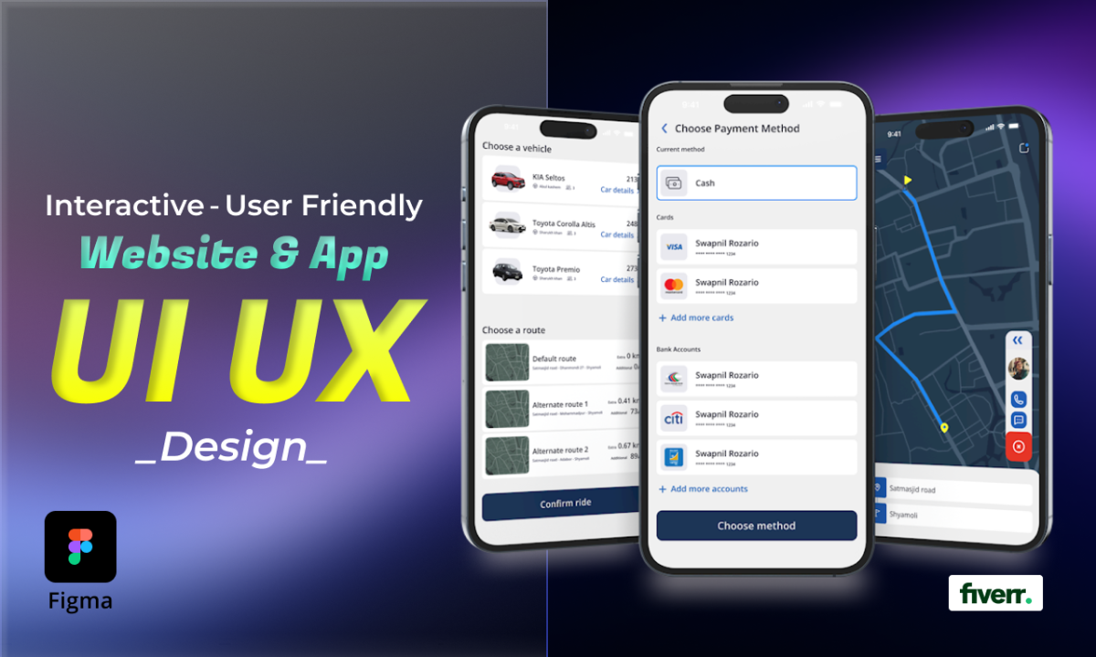 I will design professional UI UX for mobile app and website in Figma