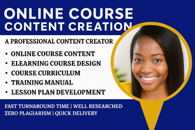 I Will Create Engaging Online Course Content for Kajabi, Teachable, and Thinkific