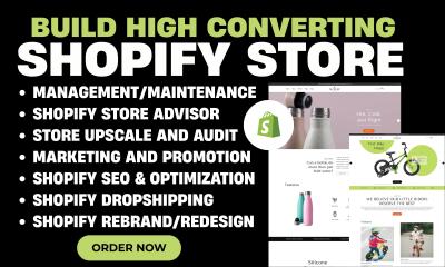 I will design a high converting Shopify dropshipping store, optimized Shopify website