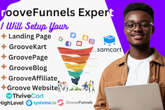 I will do Groove Landing Page, Groove Funnel, SamCart, ThriveCart, Systeme.io Sales Funnel