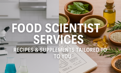 I will be your food scientist for recipe development, supplement formulation