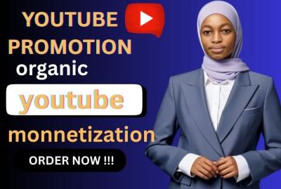 I will do top YouTube video and channel promotion for monetization