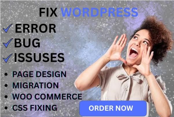 I Will Fix WordPress Issues, WordPress Website Bugs and Errors
